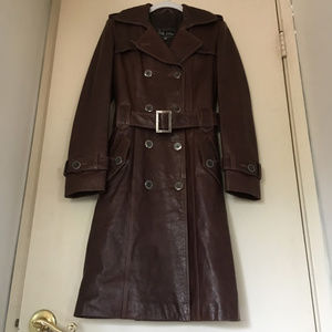 Leather trench coat Womens size XS